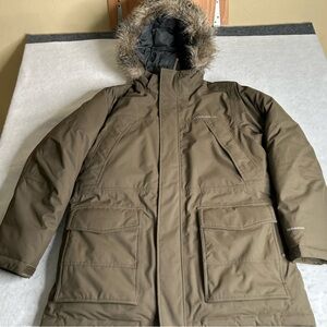 Eddie Bauer Men Superior Down Parka Size L Olive Green Weatheredge Waterproof